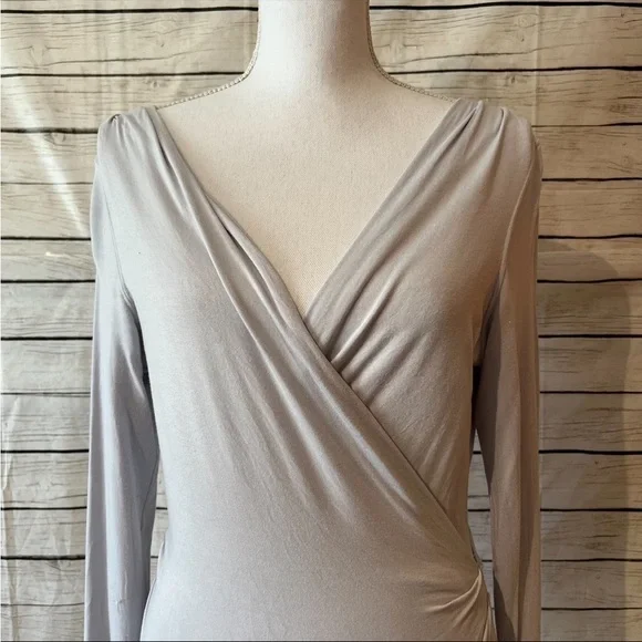 Free People Deep V Faux Wrap Long Sleeve Top Size Medium - Picture 2 of 10